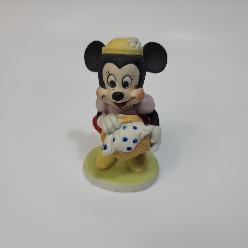 Vintage Walt Disney Productions Mickey Mouse Ceramic Figurine on Bike